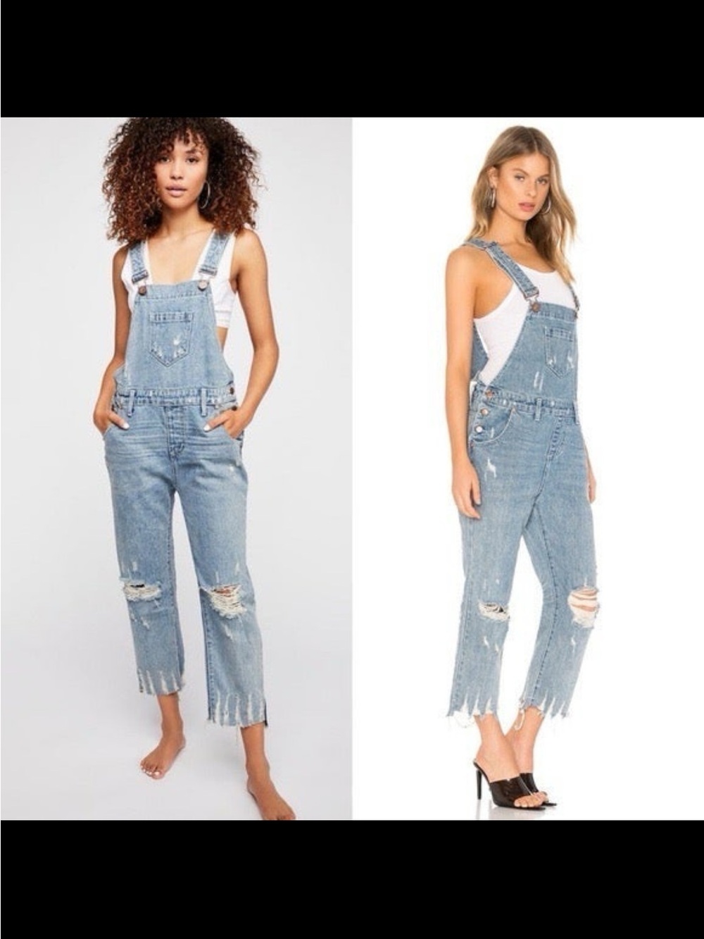 One Teaspoon Revolve Hooligan Light Blue Distressed Denim Overalls Sz 25